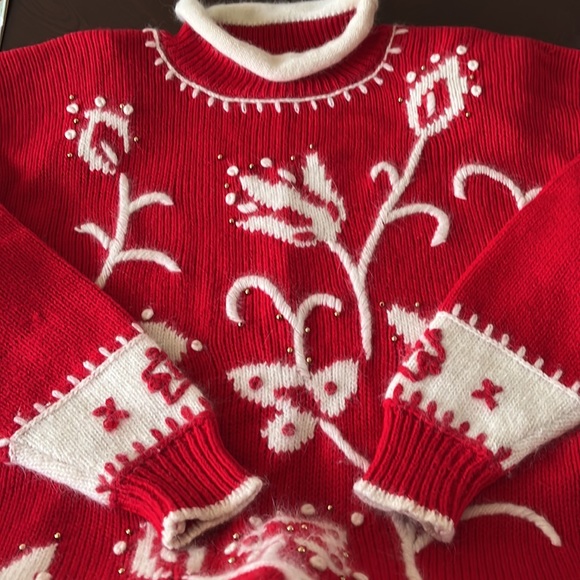 Dana Scott Sweater (Tunic) Good for Christmas and NY Wool/Angora/Acrylic - Picture 4 of 4